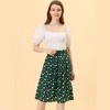 Allegra K Women's Printed Belted Elastic High Waist Vintage A-Line Midi Skirt - 2 of 4