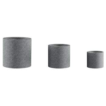 Nature Spring Set of 3 Clay Planters for Indoor or Outdoor Use - Gray