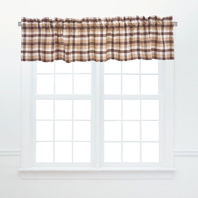 C&F Home Dunmore Plaid Cocoa Cotton Valance Thanksgiving Window Treatment