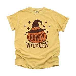 Simply Sage Market Women's Howdy Witches Stars Short Sleeve Garment Dyed Tee - 1 of 4