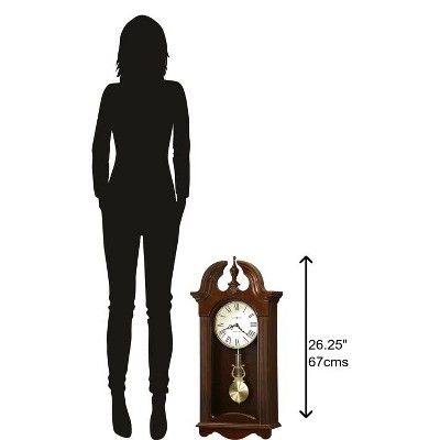 Cherry Bordeaux Traditional Wood Wall Clock with Brass Pendulum