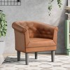 vidaXL Tub Chair, Brown Faux Leather - Comfortable Button-Tufted Accent Chair for Living Room & Office - 2 of 4