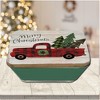 Courtside Market Red Truck Buffalo Checked 6.5x6.5 Artboard Lid & 20oz Candle Set - 2 of 4