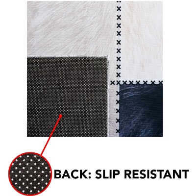 Beige/Grey Faux Fur Rectangular 4' x 6' Rug