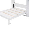KTMBDW Full Size Murphy Bed with Storage Cabinet, Farmhouse Wood Hidden Foldable Wall Bed Frame, Storage Bed Cabinet for Bedroom, Office, White - 4 of 4
