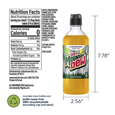 SodaStream 4pk 14.9 fl oz Diet Mountain Dew Drink Mix