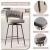 PAGED 360°Swivel Bar Chairs Set of 2, Modern Luxury Counter Stools with Metal Leg, Upholstered Dining Chairs for Home Pub - 2 of 4
