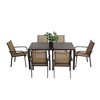 7-Piece Outdoor Patio Steel Dining Set with 59" Rectangular Table and 6 Textilene Stackable Chairs - 3 of 4