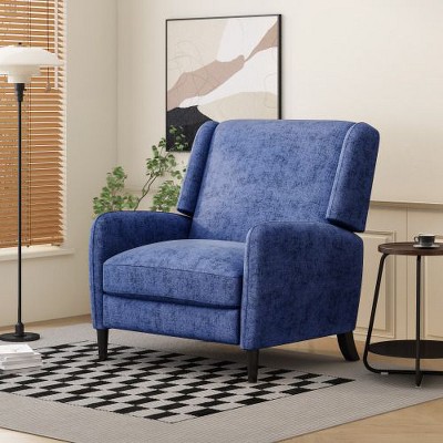 Textured Fabric Pushback Recliner Chair for Adults, CENGHU Accent Chair for Living, Upholstered Armchair, Mid Century Modern Single Sofa Chair