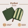 Folkulture Single Matcha Mini Mitt & Potholder | 100% Cotton with Non-Slip Silicone Grip | Heat Resistant Oven Mitt Set | Durable & Washable - Matcha - 4 of 4