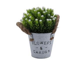 Unique Bargains Artificial Plants Semi-circle Baby's Breath Plastic 3.94"x3.94"x7.48" 1 Pc - 1 of 4