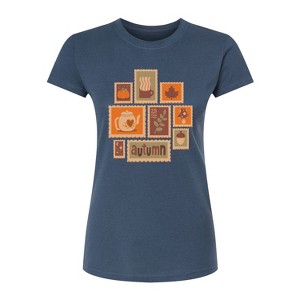 Women's - Instant Message - Fall Stamp Cluster Fitted Graphic T-Shirt - 1 of 3