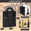 OPUX 3 Bottle Wine Carrier Tote, Insulated Leakproof Cooler Travel Bag, Portable Picnic BYOB Beach Party Gift Christmas - 3 of 4