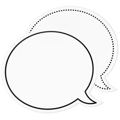48-Pack Laminated Erasable Speech Bubble Cutouts for Bulletin Board, 9 x 8 inches