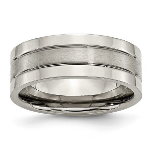 Black Bow Jewelry Titanium, 8mm Dual Finish Flat Unisex Comfort Fit Band - 1 of 4