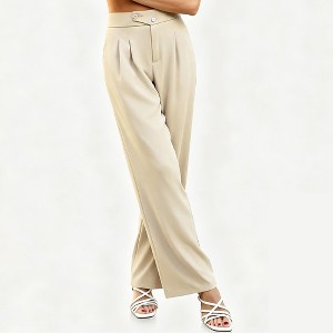 Womens Dress Pants Wide Leg High Waist Business Casual Trousers Pants - 1 of 4