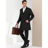 Lars Amadeus Men's Lapel Collar Single Breasted Warm Long Overcoat - 4 of 4