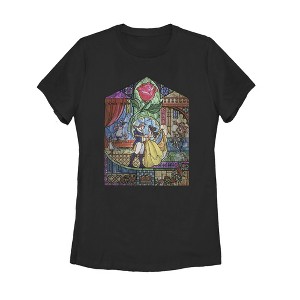 Women's Beauty and the Beast Stained Glass T-Shirt - 1 of 3