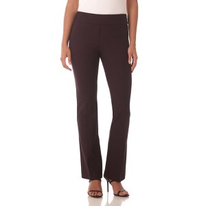 Rekucci Women's All Season Knit Secret Figure Bootcut Pants – Pull-On Comfort with Tummy Control - Eggplant, 16 Tall - 1 of 4