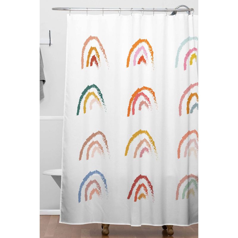 Lyman Creative Co. Rainbows Pastel Shower Curtain White - Deny Designs, 3 of 5