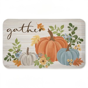 Stupell Industries Gather Welcome Autumn Pumpkins Printed Anti-Fatigue Floor Mat, design by Cat Thurman Designs, 30"x18" - 1 of 4
