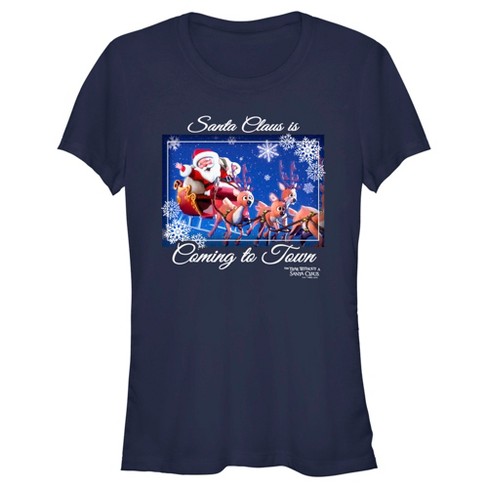 Juniors Womens The Year Without a Santa Claus Santa Claus is Coming to Town T-Shirt - image 1 of 4