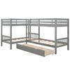PAGED Modern Wooden Bunk Bed Loft Bed, Twin over Full Bed Frame with Storage Stairs and Guardrail for Kids, Teens, Adults - 3 of 4