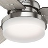 Hunter 60" Sentinel Brushed Nickel Lighted Ceiling Fan with Grey Walnut Blades - Modern Design, WhisperQuiet Motor - 2 of 4