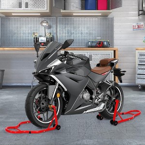Motorcycle Stand Lift - 900lbs Front & Rear Combo Universal Motorcycle Stands | Compatible with Most Motorcycles - 1 of 4
