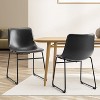 Barstool,Armless Industrial Faux Leather Barstools With Metal Legs And Footrest,Dining Chairs For Home Office Kitchen Island-The Pop Home - 3 of 4
