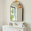 24 x 35.8 Inch Gold Arched Medicine Cabinet with Carved Patterns, Metal Framed Bathroom Wall Cabinet with Mirror and Adjustable Shelves - 2 of 4