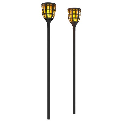 2pk LED Solar Torch Light - Techko Maid