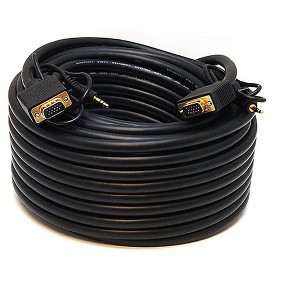 Monoprice Super VGA HD15 M/M Cable - 75 Feet With Stereo Audio and Triple Shielding | Gold Plated, CL2 Rated - 1 of 2
