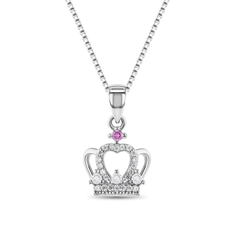 Girls' Queen for a Day Sterling Silver Necklace - In Season Jewelry, 1 of 8