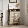 Shoe Cabinet with 2 Flip Drawers, Narrow Shoe Rack Cabinet, Farmhouse Freestanding Shoes Organizer , - 2 of 4