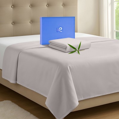 100% Bamboo Viscose Flat Sheet Only Extra Wide, King Size, Cooling & Breathable, Double Stitching Bedding Sheet (King, Dove Grey)