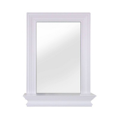Stratford Wall Mirror with Shelf - Elegant Home Fashions: Square, Wood Composite Frame, Wall Mounted