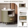 Round Nightstand End Table Bed Beside Table Sofa Side Table Accent Table with Drawer & Open Storage Shelf - ModernLuxe - 3 of 4