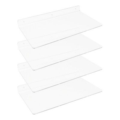 Unique Bargains Bathroom Bedroom Living Room Kitchen Acrylic Wall Floating Shelves Clear