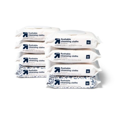 Image of Flushable Cleaning Cloths - Fresh Scent - 8pk/60ct - up & up™