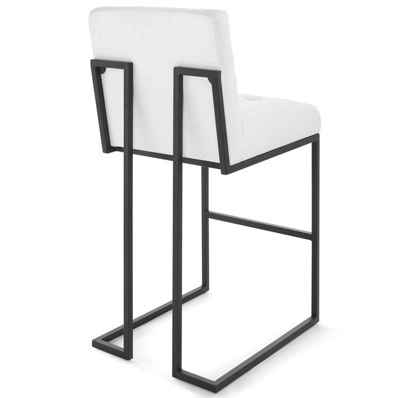 Set of 2 Privy Stainless Steel Upholstered Fabric Barstools Black/White - Modway, 4 of 6
