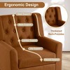 Beautyolove Comfy Modern Accent Chair Brown Fabric Upholstered Mid Century Armchair - 3 of 4