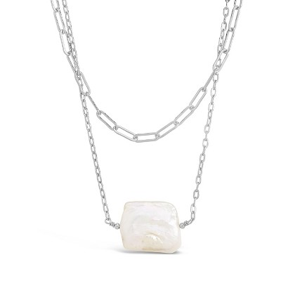 SHINE by Sterling Forever Chain Link and Pearl Layered Necklace - silver