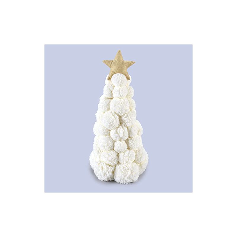 The Lakeside Collection Christmas Snowball Tree with Gold Star Topper - Holiday Home Accent, 4 of 8
