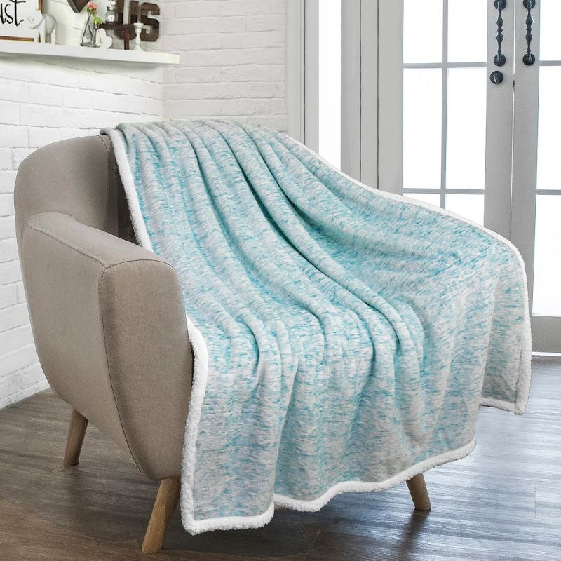 PAVILIA Fleece Plush Microfiber Throw Blanket for Couch, Sofa and Bed, Reversible, 1 of 9
