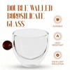 Elle Decor Double Wall Glass Insulated Coffee Mugs with Color Handle, Set of 2, 9-Oz Wide Mouth Glass Mugs for Office Bar Party, or Gift - 3 of 4