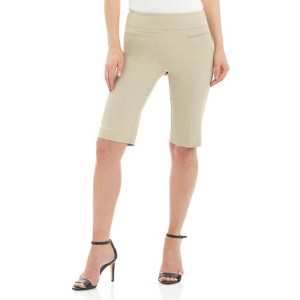 Rekucci Women's Ease into Comfort Pull-On Modern City Shorts – Chic Office to Casual Style with Wide Waistband - 1 of 4