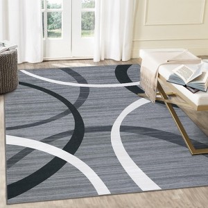 TROPOW Washable Runner Rug  Modern Hallway Rug Non-Slip Low Pile Rug Ultra Thin Accent Rug Indoor Carpet No-Shedding Indoor Floor Carpet Rug - 1 of 4
