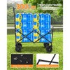 300LBS Foldable Wagon Cart with All-Terrain Wheels and Drink Holders; Heavy-Duty Collapsible Utility Cart for Beach, Gardening, and Shopping. - 3 of 4