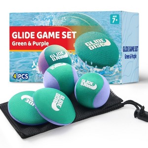 Joyfy 4 Pcs Skip Water Balls Set, Splash Water Bouncing Balls with Mesh Bag, Beach Toys, Pool Toys, Beach Games for Kids and Family Summer Fun - 1 of 4